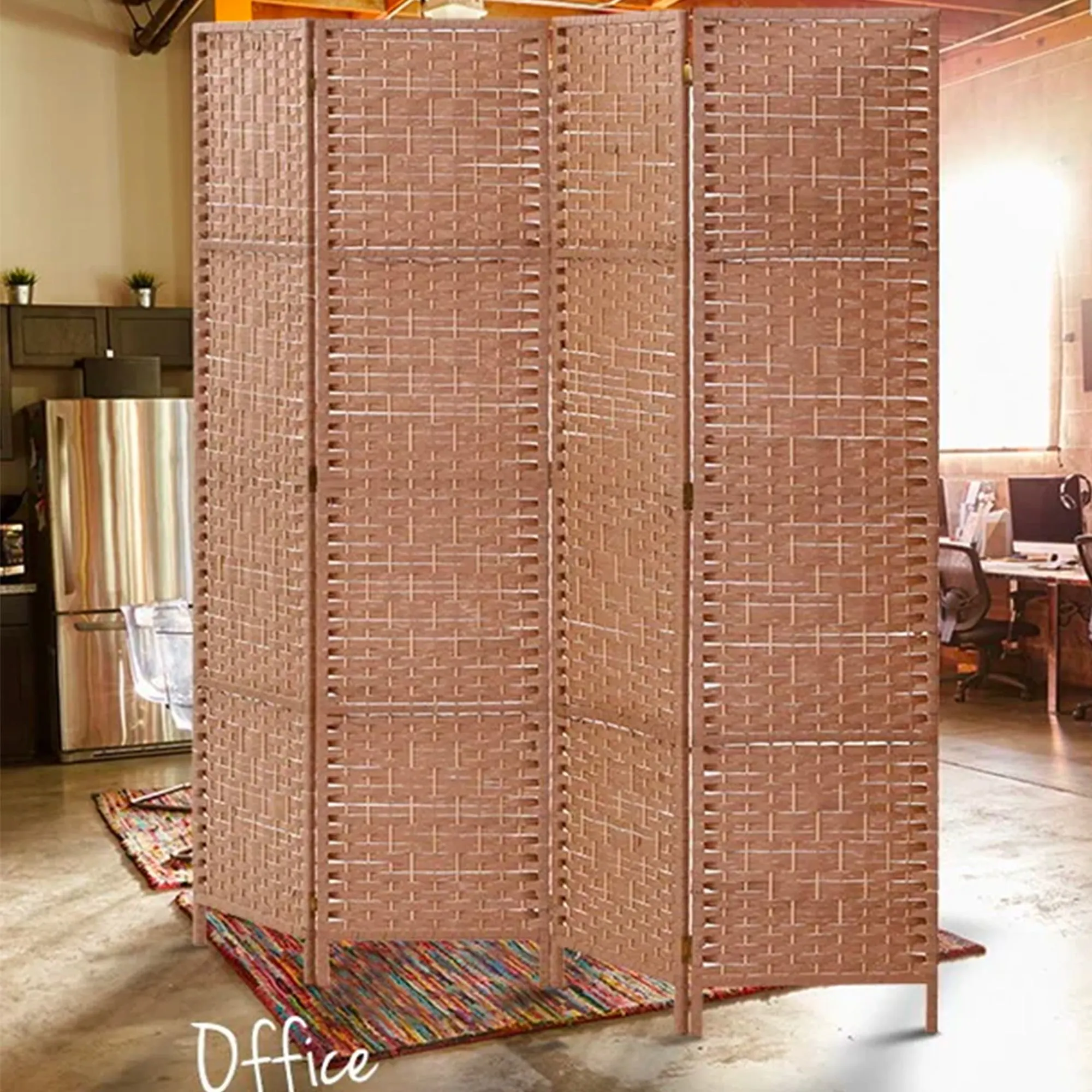 4 Panel Rattan Room Divider Natural Kitchen Warehouse™